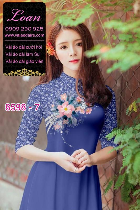 Vải áo dài hoa 3D