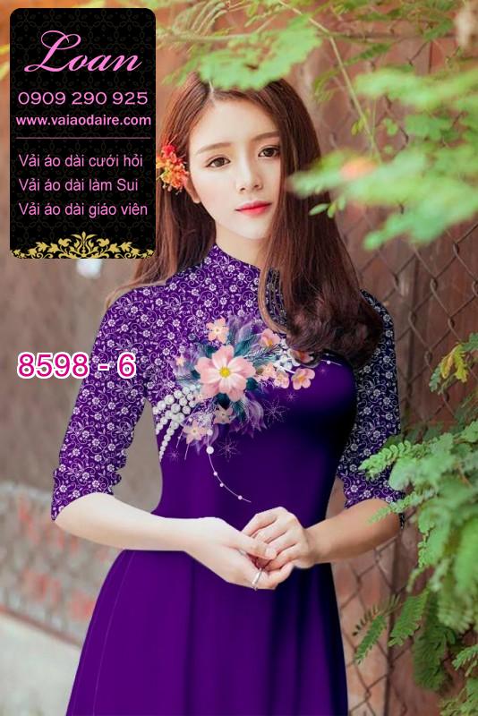 Vải áo dài hoa 3D