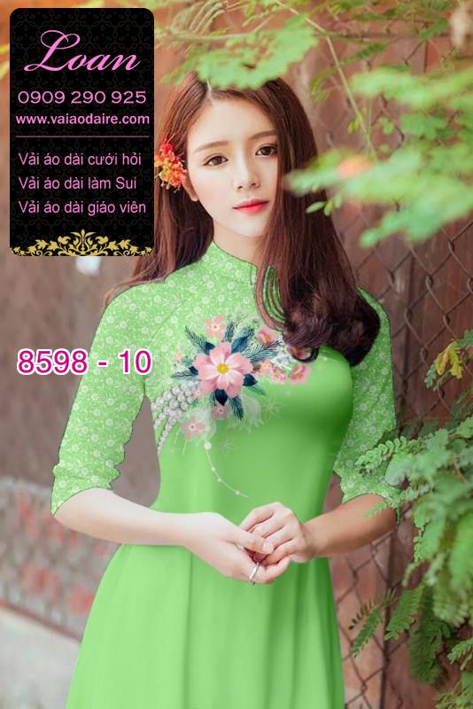 Vải áo dài hoa 3D
