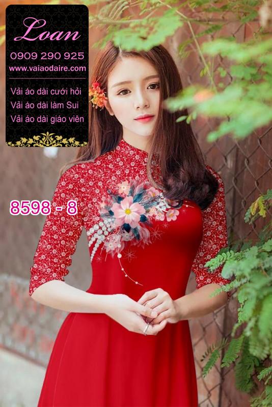 Vải áo dài hoa 3D