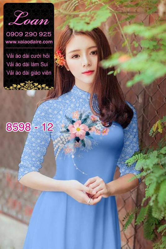 Vải áo dài hoa 3D
