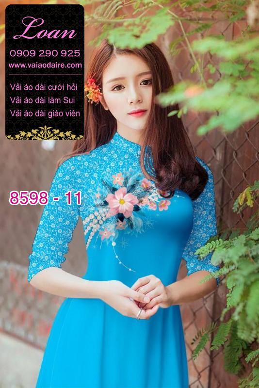 Vải áo dài hoa 3D