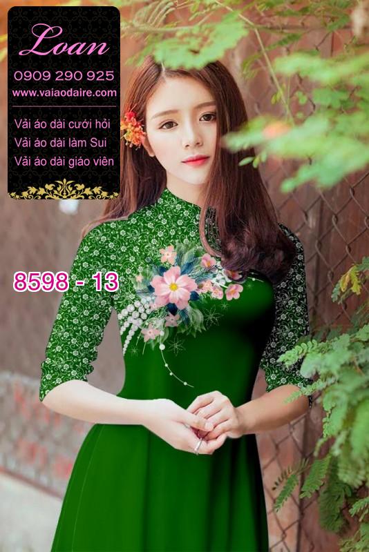 Vải áo dài hoa 3D