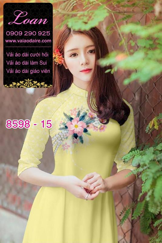 Vải áo dài hoa 3D