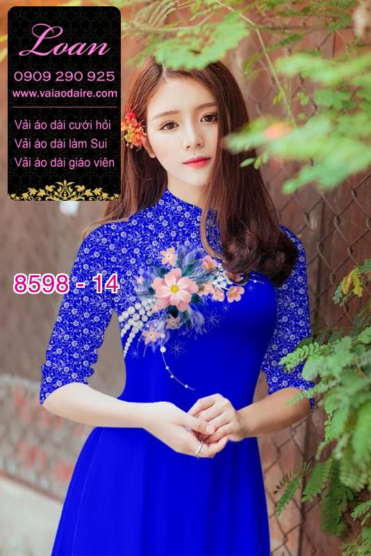Vải áo dài hoa 3D