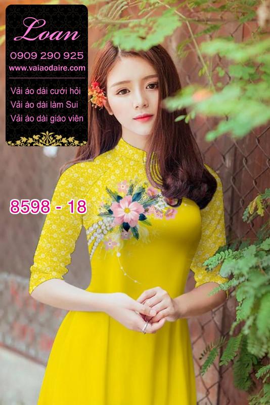 Vải áo dài hoa 3D