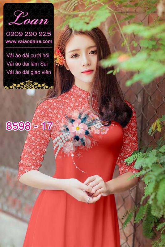 Vải áo dài hoa 3D