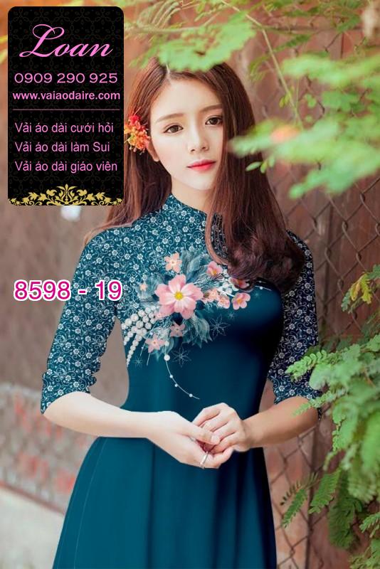 Vải áo dài hoa 3D