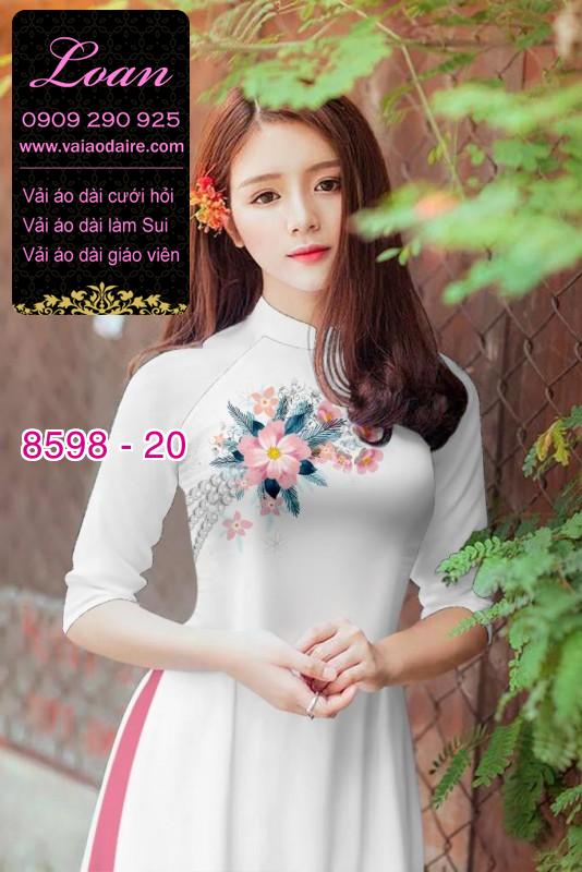 Vải áo dài hoa 3D