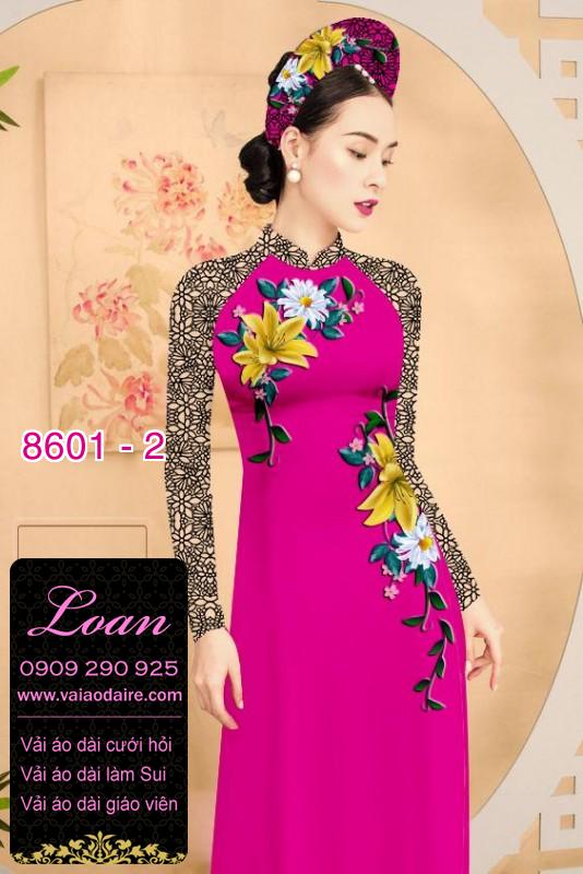 Vải áo dài hoa 3D Vải áo dài hoa 3D