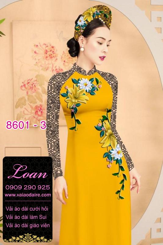 Vải áo dài hoa 3D Vải áo dài hoa 3D