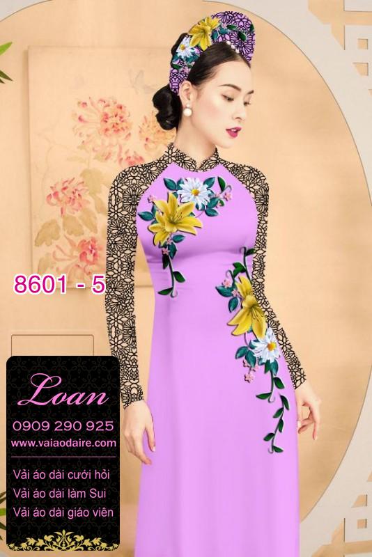 Vải áo dài hoa 3D Vải áo dài hoa 3D