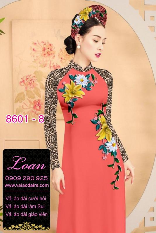 Vải áo dài hoa 3D Vải áo dài hoa 3D