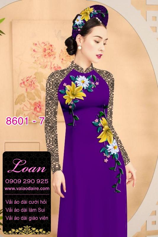 Vải áo dài hoa 3D Vải áo dài hoa 3D