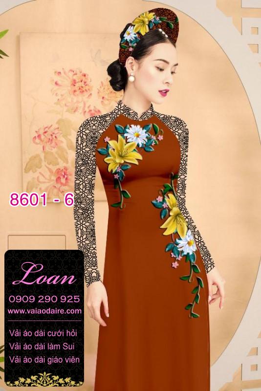 Vải áo dài hoa 3D Vải áo dài hoa 3D