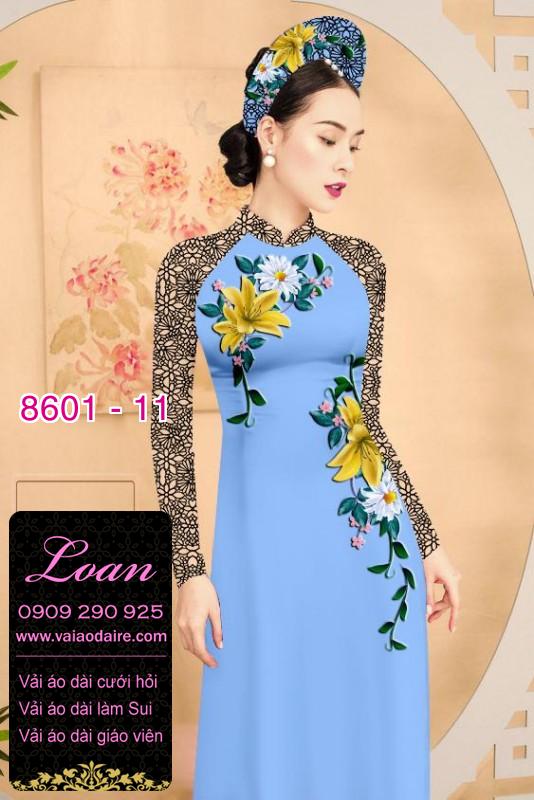 Vải áo dài hoa 3D Vải áo dài hoa 3D