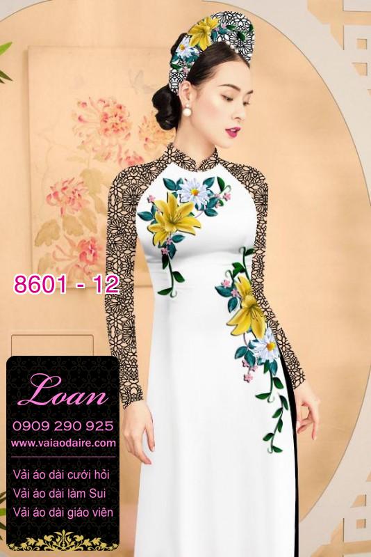 Vải áo dài hoa 3D Vải áo dài hoa 3D