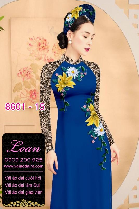Vải áo dài hoa 3D Vải áo dài hoa 3D