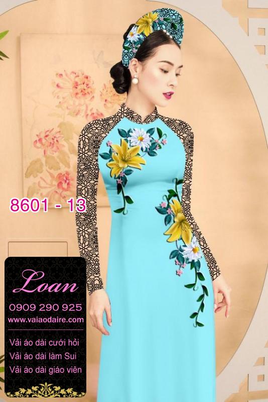 Vải áo dài hoa 3D Vải áo dài hoa 3D