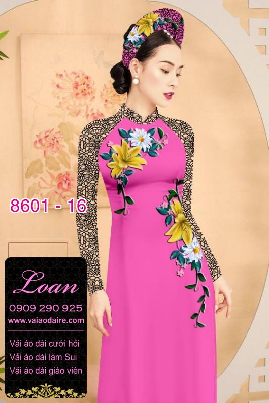 Vải áo dài hoa 3D Vải áo dài hoa 3D