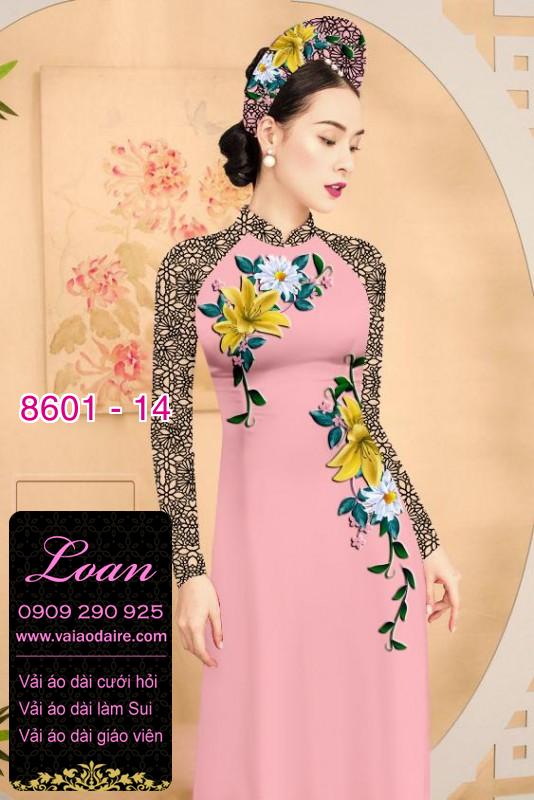 Vải áo dài hoa 3D Vải áo dài hoa 3D