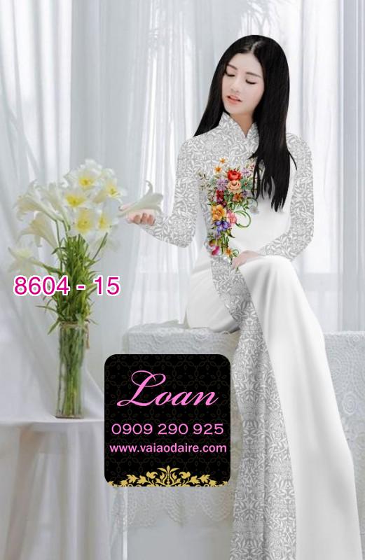 Vải áo dài hoa chạy dọc Vải áo dài hoa chạy dọc