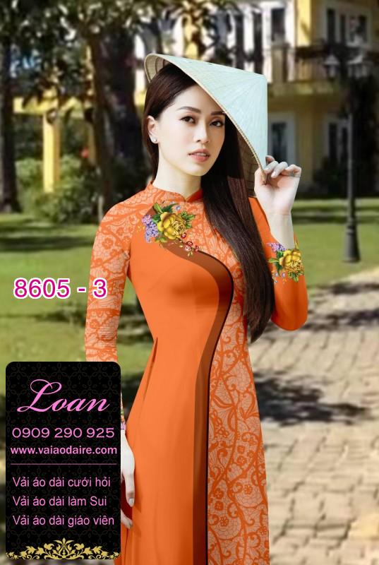 Vải áo dài hoa chạy dọc