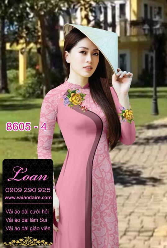 Vải áo dài hoa chạy dọc