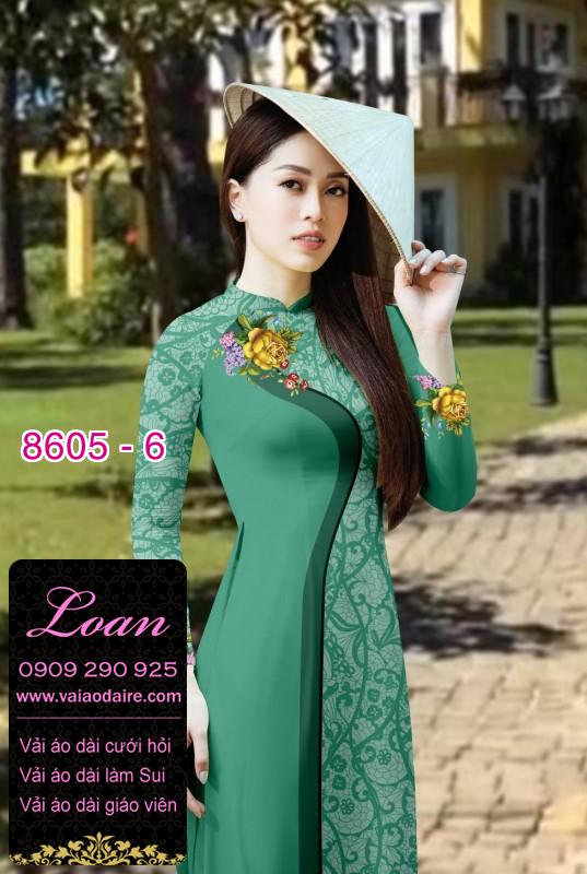 Vải áo dài hoa chạy dọc