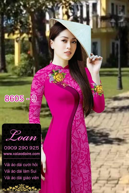 Vải áo dài hoa chạy dọc