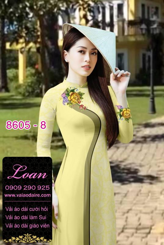 Vải áo dài hoa chạy dọc