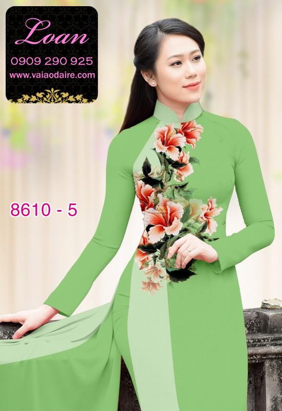 Vải áo dài hoa 3D