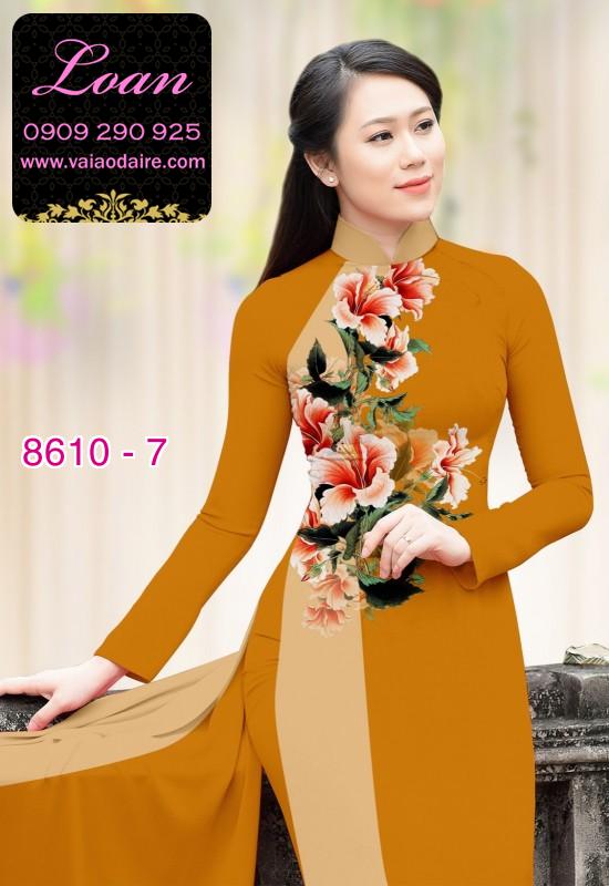 Vải áo dài hoa 3D