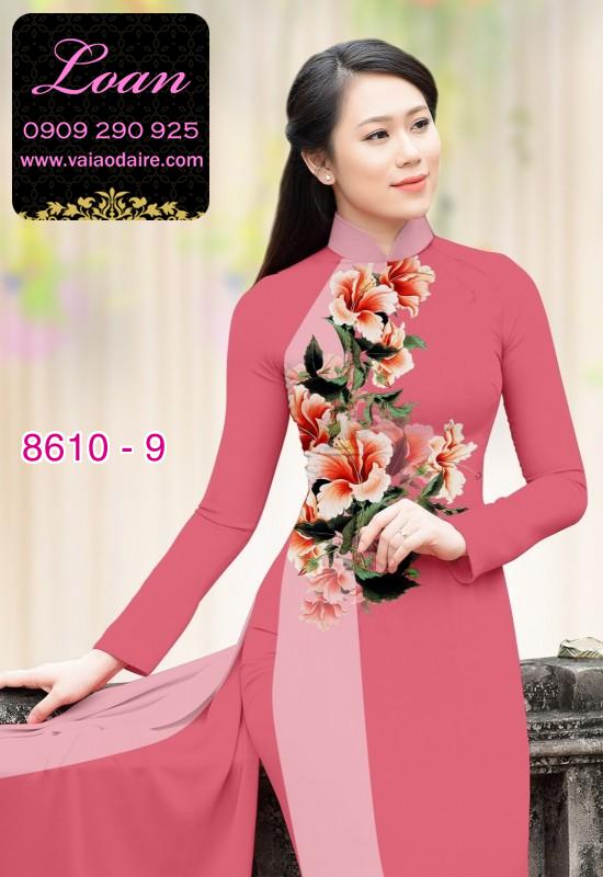 Vải áo dài hoa 3D
