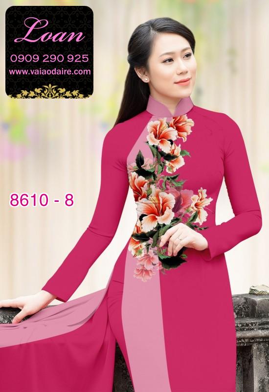 Vải áo dài hoa 3D