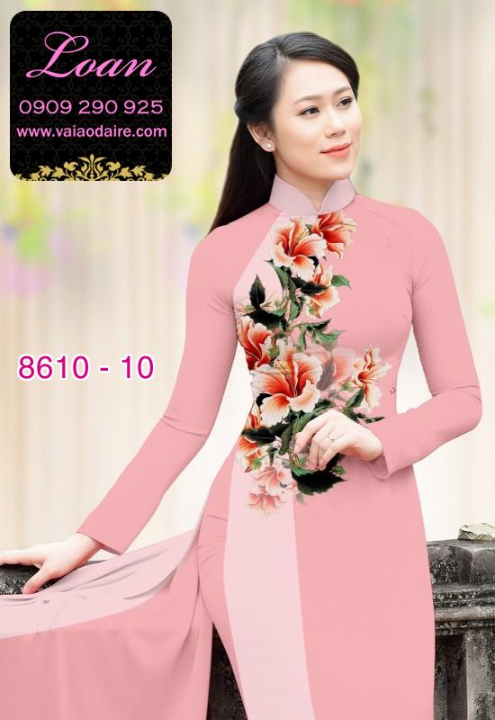 Vải áo dài hoa 3D