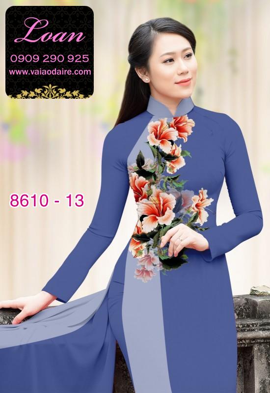 Vải áo dài hoa 3D
