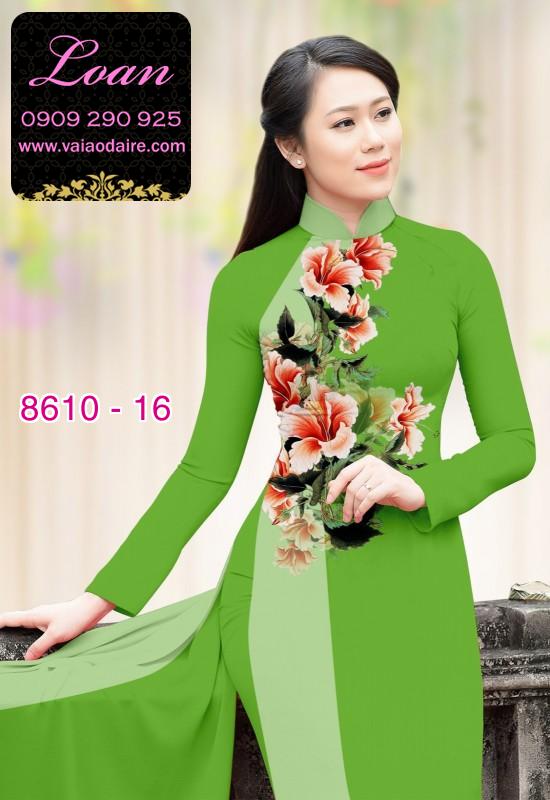 Vải áo dài hoa 3D