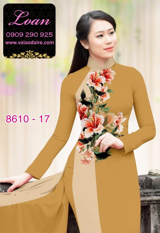 Vải áo dài hoa 3D