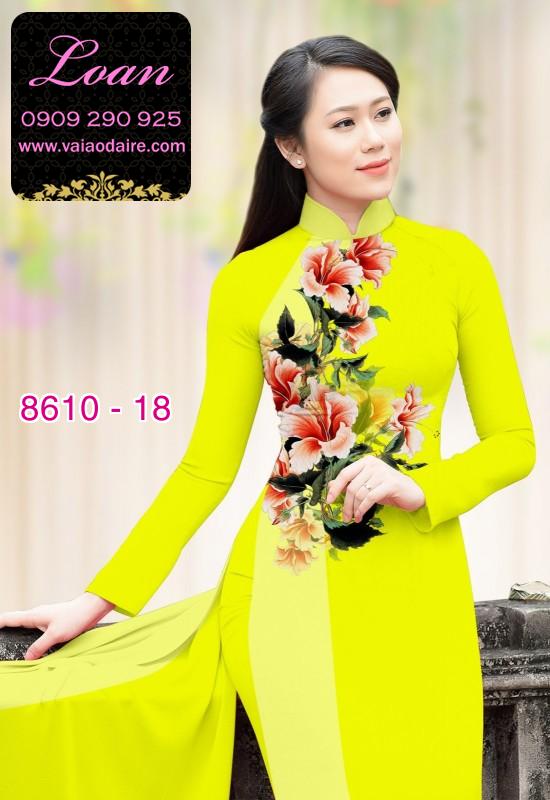 Vải áo dài hoa 3D