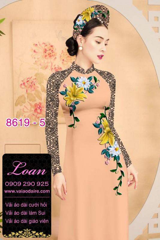 Vải áo dài hoa dây Vải áo dài hoa dây