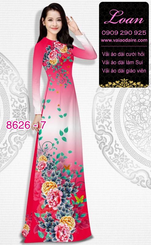 Vải áo dài hoa Mẫu Đơn