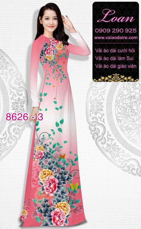 Vải áo dài hoa Mẫu Đơn