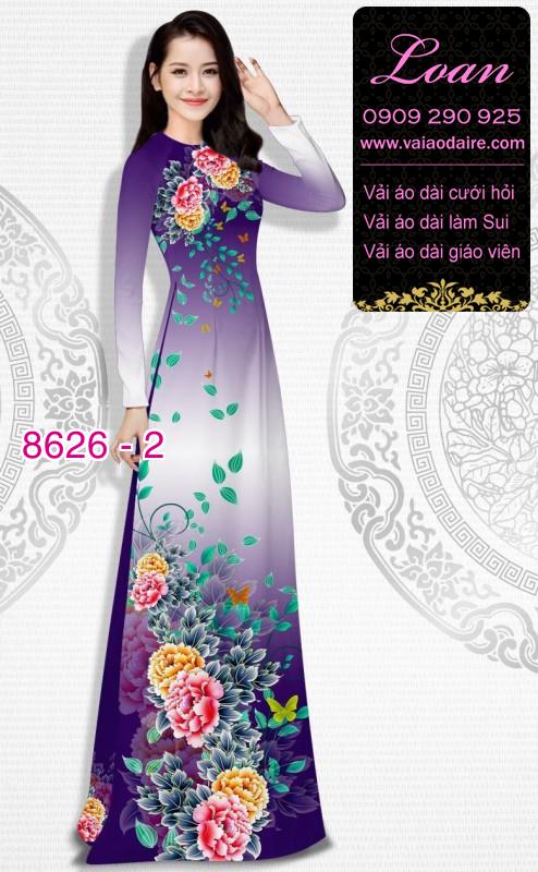 Vải áo dài hoa Mẫu Đơn