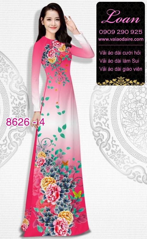 Vải áo dài hoa Mẫu Đơn