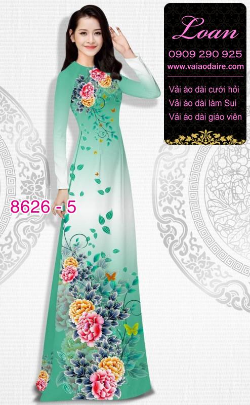 Vải áo dài hoa Mẫu Đơn