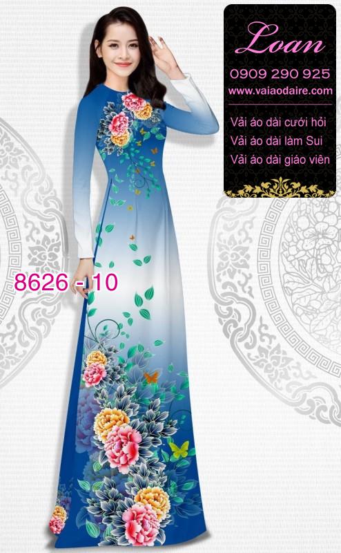 Vải áo dài hoa Mẫu Đơn