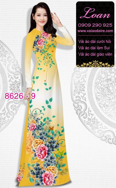 Vải áo dài hoa Mẫu Đơn