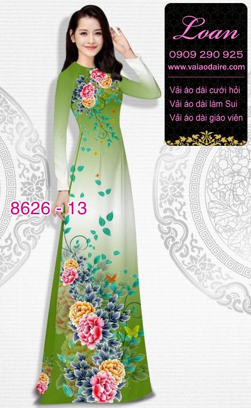 Vải áo dài hoa Mẫu Đơn