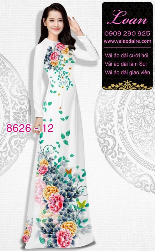 Vải áo dài hoa Mẫu Đơn
